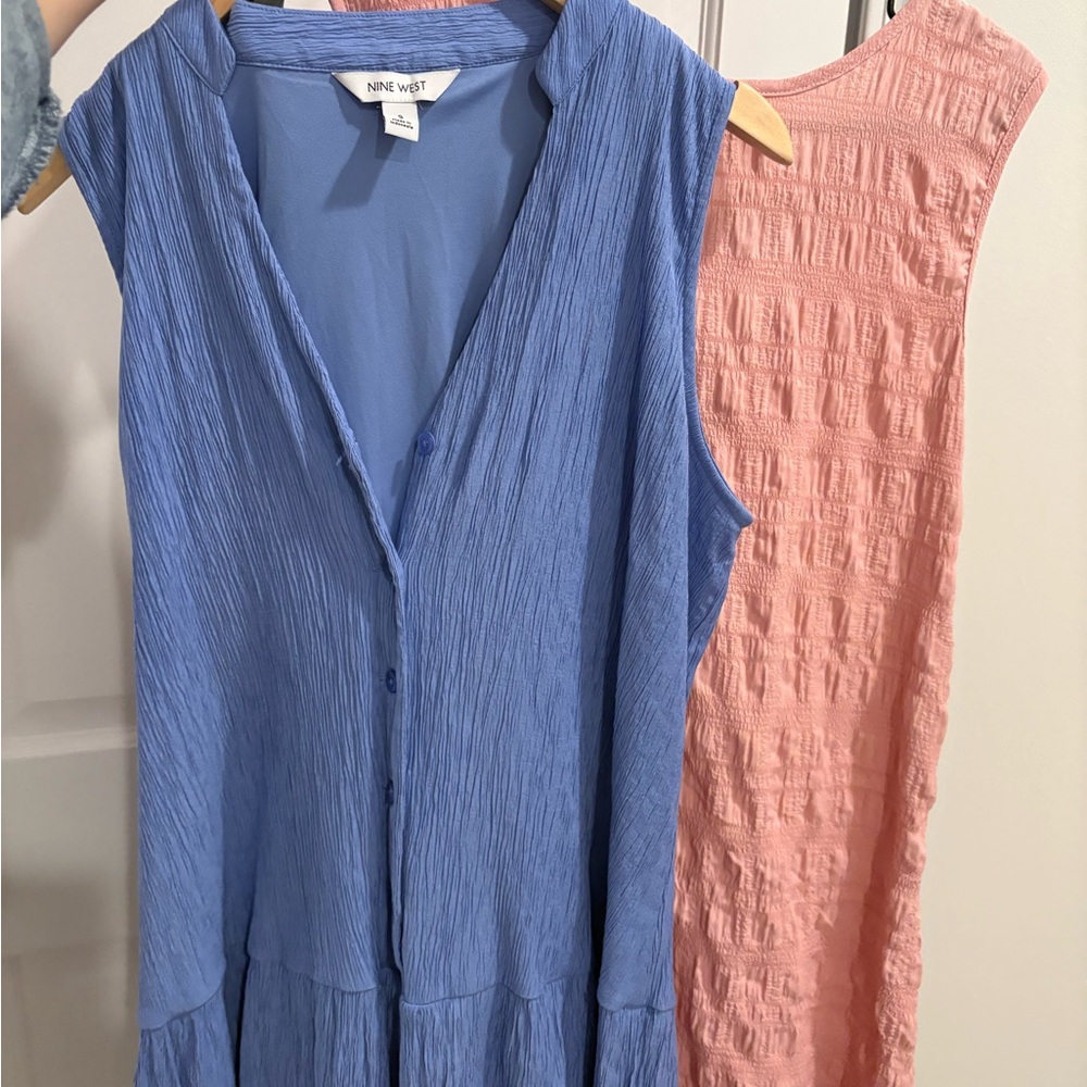 Nine West Blue and Pink Sleeveless Dresses size S both